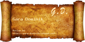 Gara Dominik névjegykártya